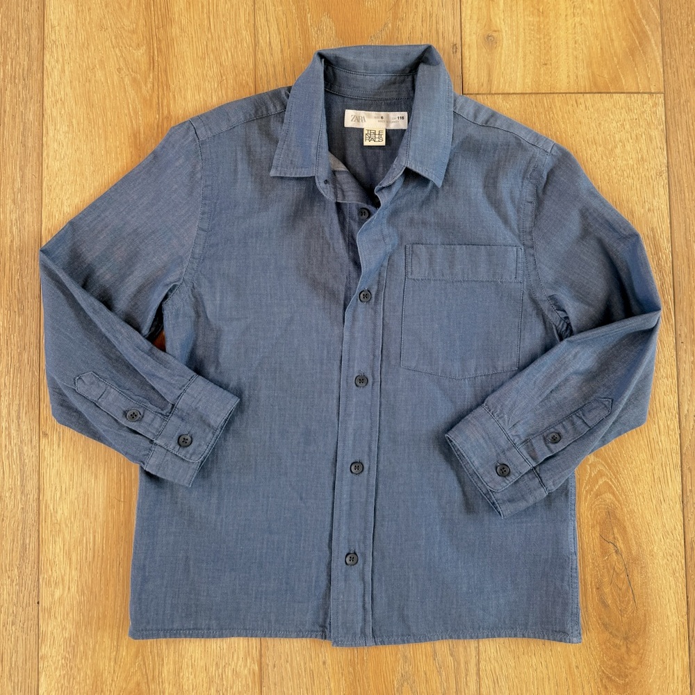 Zara True Neutrals Boys Button Down Shirt NWOT